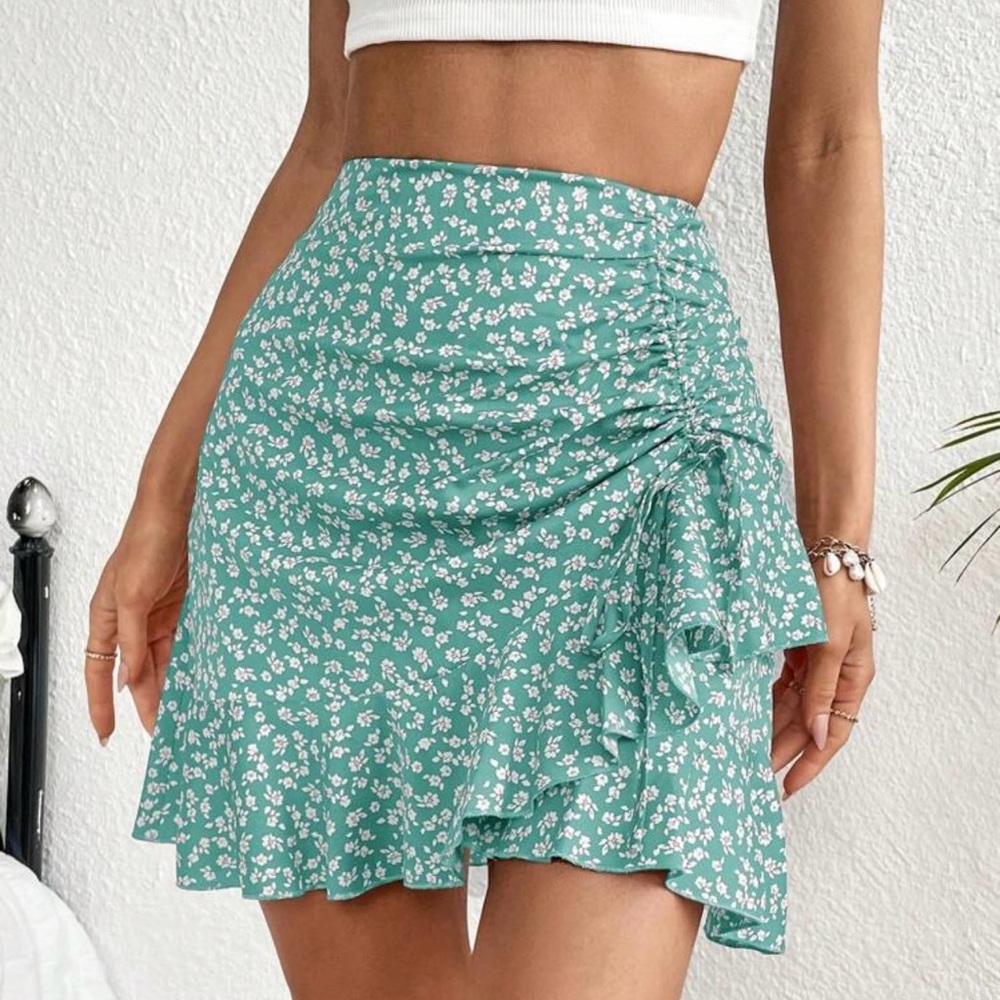 Floral Green Skirt